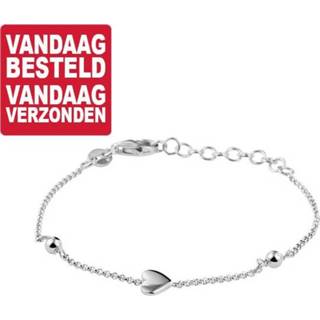 👉 Schakelarmband zilveren active met Hartje en Bolletjes