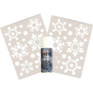👉 Kunststof wit Kerst raamsjablonen 2 x sneeuwvlokken/sneeuwsterren plaatjes 30 cm 8720147361599