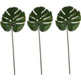👉 3x Groene Monstera/gatenplant kunsttak kunstplant 70 cm