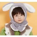 👉 Sjaal grijs pluche active kinderen baby's Winter voor tweeërlei gebruik Warm en schattig konijn kraag Baby koude buitenmuts, kleur: (74cm (3-12 jaar oud))