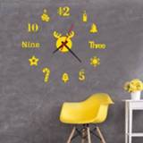 👉 Wandklok acryl goud active 3 STKS 3D DIY Woonkamer Slaapkamer Muur Achtergrond Decoratie (Goud)