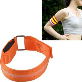 👉 Armband oranje nylon active Nachtsporten LED-licht Lichtarmband, Specificatie: USB-oplaadversie