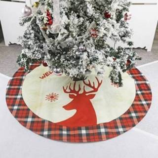 👉 Ornament linnen active Elanden bedrukte boom rok Kerst ornamenten Kerstboom onderkant decoratie