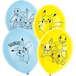 👉 Ballon 6x stuks Pokemon thema feest/verjaardag ballonnen 28 cm