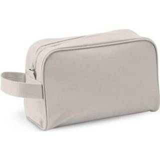 Handvat polyester beige mannen vrouwen Toilettas/make-up tas naturel met 21,5 cm voor heren/dames - 8720147267532