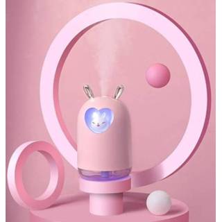 👉 Luchtbevochtiger roze active LLD-J202 Home Mini USB Desktop Kleurrijk Nachtlampje Cute Bunny (Roze)