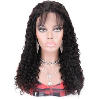 👉 Pruik zwarte active vrouwen Toocci 210% hoge dichtheid 4x4 lace front pruiken natuurlijke losse diepe krullende golf pruik, lengte: 20 inch