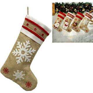 👉 Kerstversiering active Kerstsokken Gift Bag (Sneeuwvlokken)