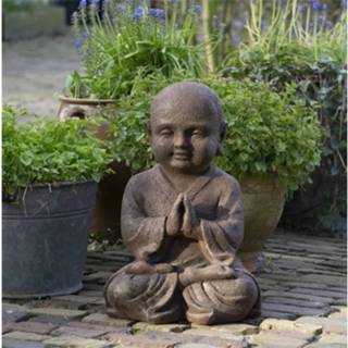 👉 Boeddhabeeld bruin Boeddha Beeld Shoalin Mediterend - 40 Cm Roest Kleur 8719481848750
