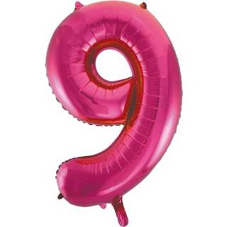 👉 Folie roze Cijfer 9 Ballon Van 86 Cm 5712735007159