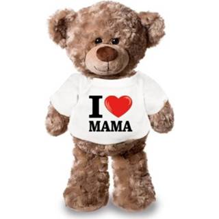 👉 Knuffel active teddybeer met I love mama shirt 24 cm