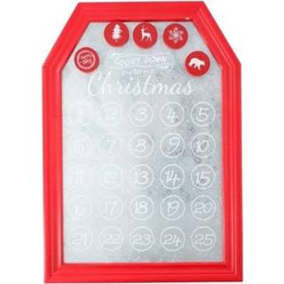 👉 Plan bord active Kerst decoratie planbord / magneetbord rood 31 x 45 cm