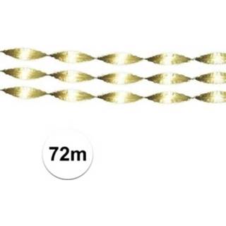 👉 Slinger goud gouden papier crepe slingers 72 meter