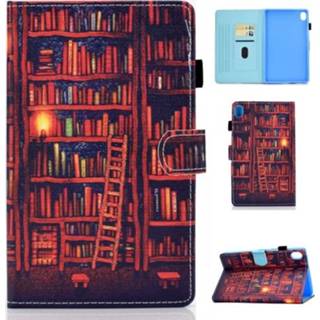 👉 Boekenplank leer active Voor Huawei MediaPad M6 10.8 Gekleurde Tekening Stiksels Horizontale Flip Leren Case, met Houder&Kaartsleuven (Boekenplank)