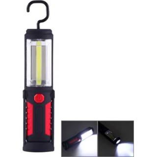 👉 Zaklamp wit rood active PR5W-1 5W COB + 1W F8 IP43 waterdicht licht LED Werklamp, 400 LM Multifunctioneel USB Opladen Draagbaar noodwerk Werklamp met magnetisch&360 graden draaibare haak (rood)