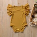👉 Rompertje geel 70 active baby's Baby romper uitéén stuk met grote kanten mouwen (kleur: geel, maat: 70)