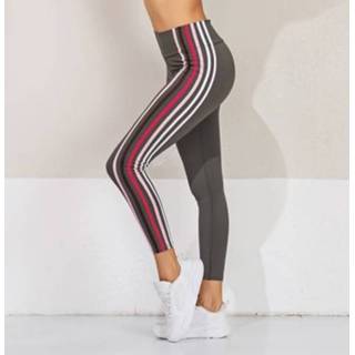 👉 Yoga broek grijs m active Fitness Negende Running Tight Sport Color Bar (Kleur: Maat: M)