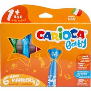 👉 Viltstift baby's Carioca Baby Teddy, doos van 6 stuks in geassorteerde kleuren 8003511428150