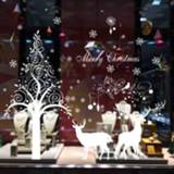 👉 Kerst muursticker active Sneeuwvlok Elanden Woonkamer Vensterglas Deur Verwijderbare Decoratie