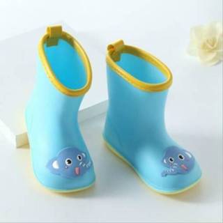 👉 Snoep blauwe rubber active kinderen cartoon regenschoenen kleur regenlaarzen, maat: binnenlengte 16,5 cm (blauwe olifant)