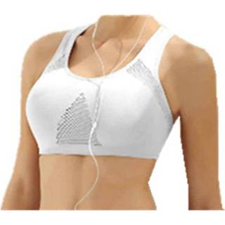 👉 Sport BH wit XXL active vrouwen Hoge rekbare ademende top Fitness gewatteerde sportbeha voor dames, maat: (wit)