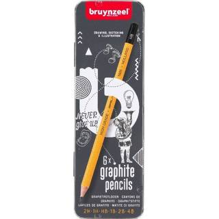 👉 Tekenpotlood grijs stuks active Bruynzeel tekenpotloden 2H/1H/HB/1B/2B/4B 8712079411725