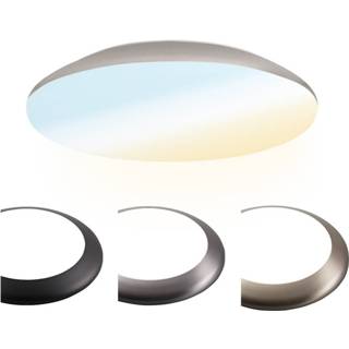 👉 Plafondlamp nederlands chroom kunststof LED Plafondlamp/Plafonniere 12W Lichtkleur instelbaar - 1200lm IK10 Ø25 cm IP65 8720365420764