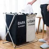 👉 Organizer large X-Shape Foldable Dirty Laundry Basket Printed Collapsible Three Grid Home Hamper Sorter