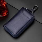 👉 Sleutelhouder blauw active bagage 9105 taille opknoping grote capaciteit rits lederen sleutels houder tas multifunctionele portemonnee (blauw) 6922617569319