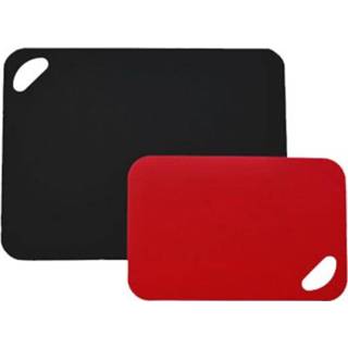 👉 Snijmat rood zwart kunststof Set Van Twee Flexibele Snijmatten, / - Moha 7611264412169