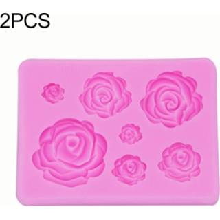 👉 Bakvorm roze rose active 2 STKS DIY Handgemaakte Zeep Chocolade Fondant 3D Bloem Taart Decoratie Siliconen Mal (Roze)