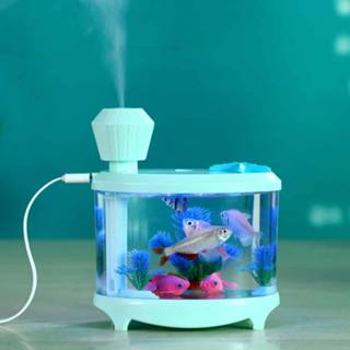 Luchtreiniger groen active 460ML aquariumstijl Ultrasone aromatherapie Luchtbevochtiger USB-verstuiver met LED-nachtlampje (groen)