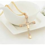 👉 Hanger ketting goud active mannen 10 STKS Crystal Jesus Cross voor cadeau sieraden (goud)