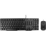 👉 Toetsenbord zwart active Logitech MK100 PS / 2-interface Voorkom waterspatten Bedraad + USB-interface Bedrade muisset (zwart)