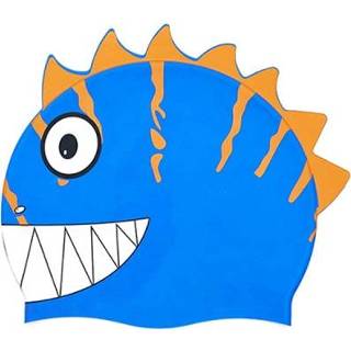 👉 Dinosaurus siliconen active kinderen Cartoon Comfortabele badmuts (Blue2)