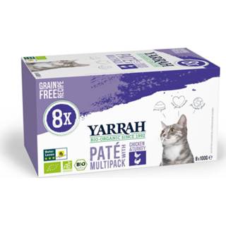👉 Yarrah Bio Kat Alu Paté Multipack - Kattenvoer - Kip Kalkoen 8x100 g