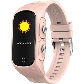👉 Smartwatch roze active HAMTOD N8 0.96 inch kleurenscherm smartwatch, ondersteuning voor bluetooth dubbele headset-oproepen / meerdere sportmodi bericht push hartslagbewaking slaapbewaking bloeddrukmeting weer (roze)