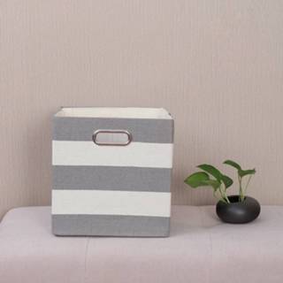 👉 Opbergdoos grijs witte linnen active Doek Multifunctionele Opvouwbare Diverse Organizer Kast (Grijs Strepen)