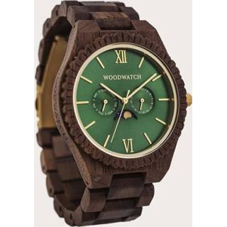 👉 Horloge houten hout bruin mannen Emerald Jungle 6011634884847