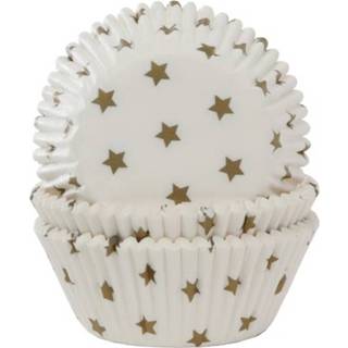 👉 Baking cup wit gouden stuks active House of Marie - cups met sterren 8718375852200