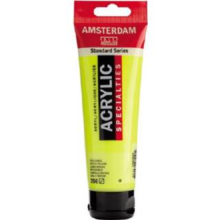 👉 Geel stuks half transparant active fluorescerend amsterdam acrylverf 120 ml- Reflexgeel 256 8712079279172