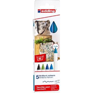 👉 Stuks active Edding 4600 textielpen set cool - 5 4057305013255