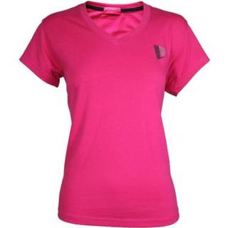 👉 Shirt active vrouwen roze Donnay Dames - T-shirt V-neck Donker 8717528114288