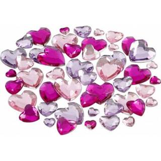 👉 Paars active Hobby materiaal glitter steentjes harten mix