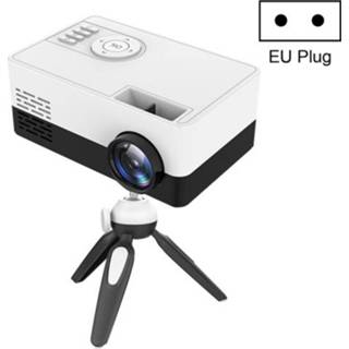 👉 Statiefbevestiging zwart wit active J15 1920 x 1080P HD Mini LED-projector voor huishoudelijk gebruik met ondersteuning AV / HDMI 1 USB x1 TF 1, stekkertype: EU-stekker (zwart wit)