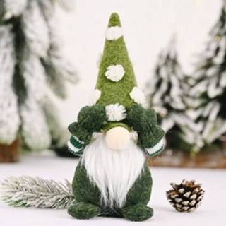 👉 Hoed groen active senioren 3 STKS Kerstdecoratie Sneeuwvlok Bedekt Oog Pop Bos Ouderen Decoratie Kleine (Groen)