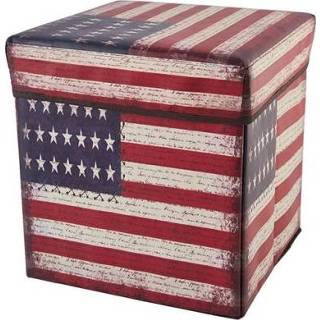 👉 Kruk active kinderen Multifunctionele Opslag Kan Zitten Volwassen Klapstoel Home Change Schoen Bankje Opbergdoos (Star Spangled Banner)