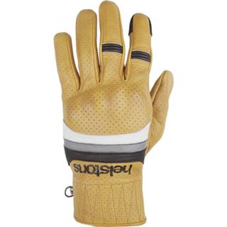 👉 Glove wit grijs zwart leather goud active Helstons Mora Air Summer Gold White Grey Black Gloves T12 3662136086234