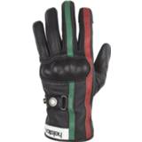 👉 Glove zwart donkergroen rood leather t8 active Helstons Eagle Air Summer Black Green Red Gloves 3662136086371