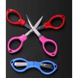 👉 Visschaar plastic active 10 STKS Speciale Opvouwbare roestvrijstalen visgerei, Stijl: handvat, Kleur: kleur Willekeurige levering